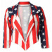 Women Independence Day Costumes American Flag Leather Jacket
