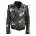 Mens Pop Rock Punk Studded Erd Brando Motorcycle Leather Jacket