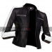 Women Café Racer Stripe Black Leather Biker Jacket