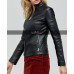 Slim Fit Biker Women Black Leather Jacket 