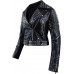 Womens Britney Spikes Brando Biker Vintage Motorcycle Studded Black Leather Jacket