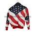 Usa Gents Independence Day Michael Hoban American Flag Leather Jacket 