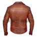 Brando Vintage Classic Diamond Biker Distressed Brown Leather Jacket