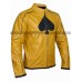 Classic Dijon Spades Mustard Yellow Biker Leather Jacket