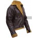 Mens B3 Ginger Aviator Flying Pilot Sheepskin Shearling Fur Brown Leather Jacket