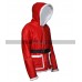Christmas Santa Claus Costume Red Leather Jacket For Men's 