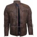 David Beckham Vintage Slim Fit Biker Quilted Leather Jacket