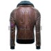 Justice League (Champion of Justice) Womens Bomber Aviator Brown Leather Jacket