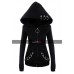 Gothic Women Punk Black Hooded Jacket