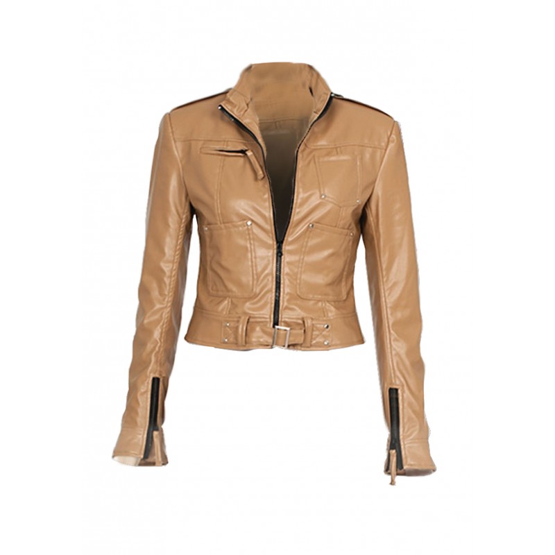 Emma Swan Once Upon a Time Costume beige Leather Jacket