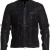 Vintage Cafe Racer Men's Studs Motorcycle Black Leather Jacket