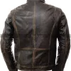 Men's Vintage Biker Retro Motorcycle Distressed Leather Jacket