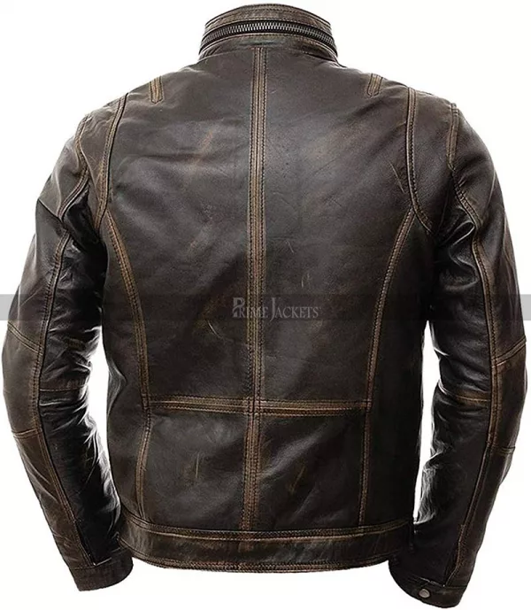 Men's Vintage Biker Retro Motorcycle Distressed Leather Jacket