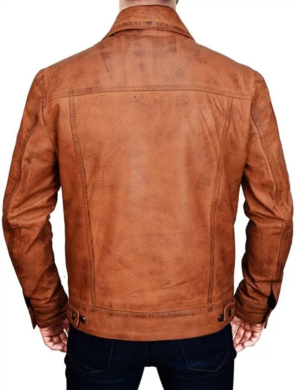 Mens Trucker Leather Jacket