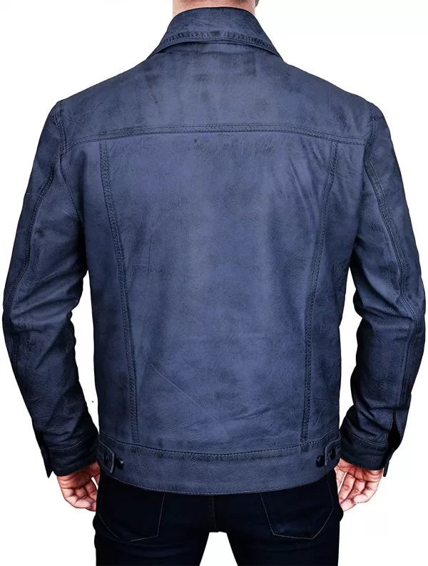 Mens Trucker Leather Jacket