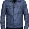 Mens Trucker Leather Jacket