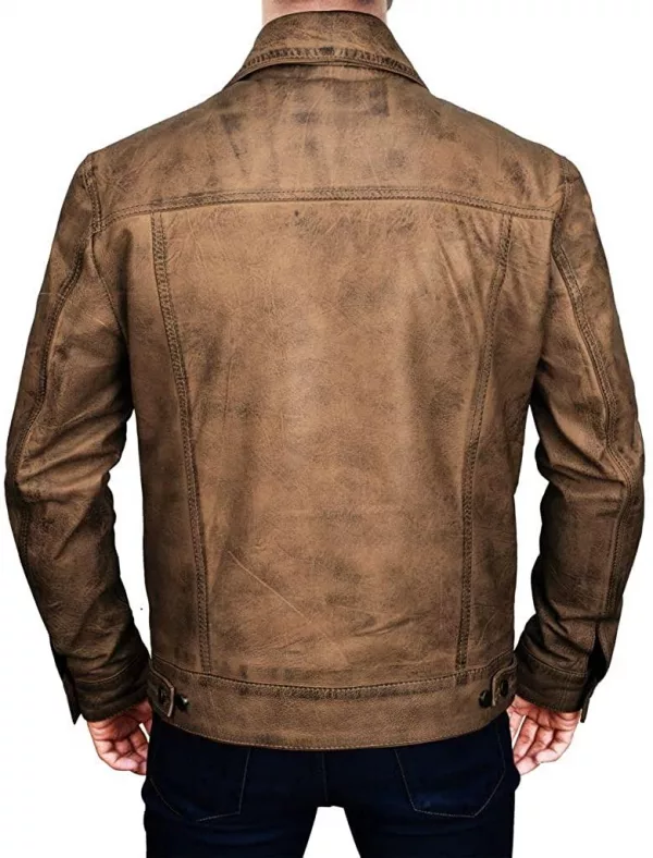 Mens Trucker Leather Jacket