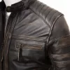 Mens Vintage Biker Distressed Brando Jacket