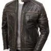 Mens Vintage Biker Distressed Brando Jacket
