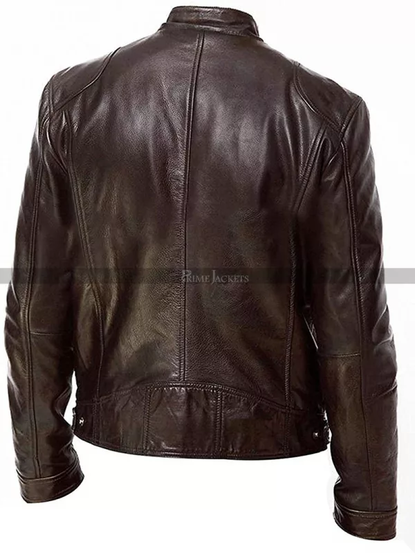 Vintage Cafe Racer Men's Motorcycle Leather Jacket