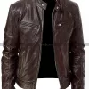Vintage Cafe Racer Men's Motorcycle Leather Jacket