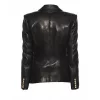 Kim Kardashian Balmain Black Leather Jacket