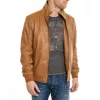 Men's Casual Bomber Camel Brown Jacket