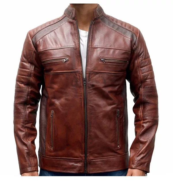 Men's Brown Cafe Racer Jacket