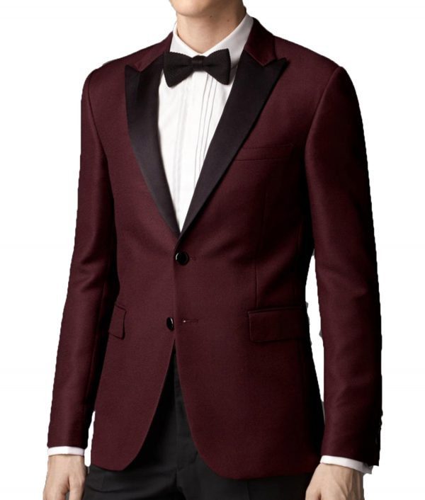 Men's Burgundy Wool Blazer